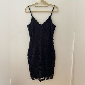 Lace little black cocktail dress